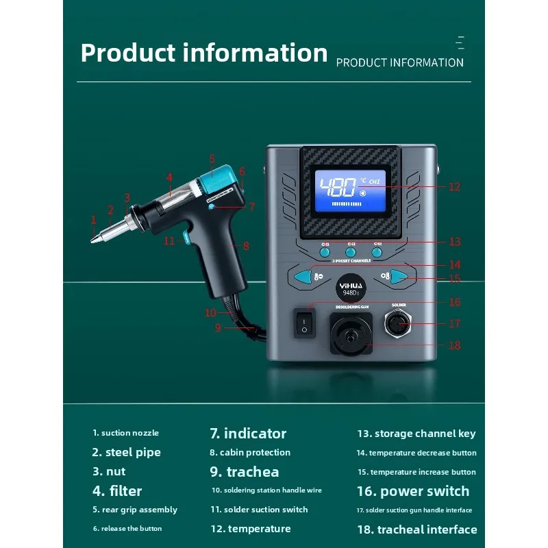 Dispositivo eléctrico de alta  - Desoldering Gun Vacuum Electric reseña y precio
